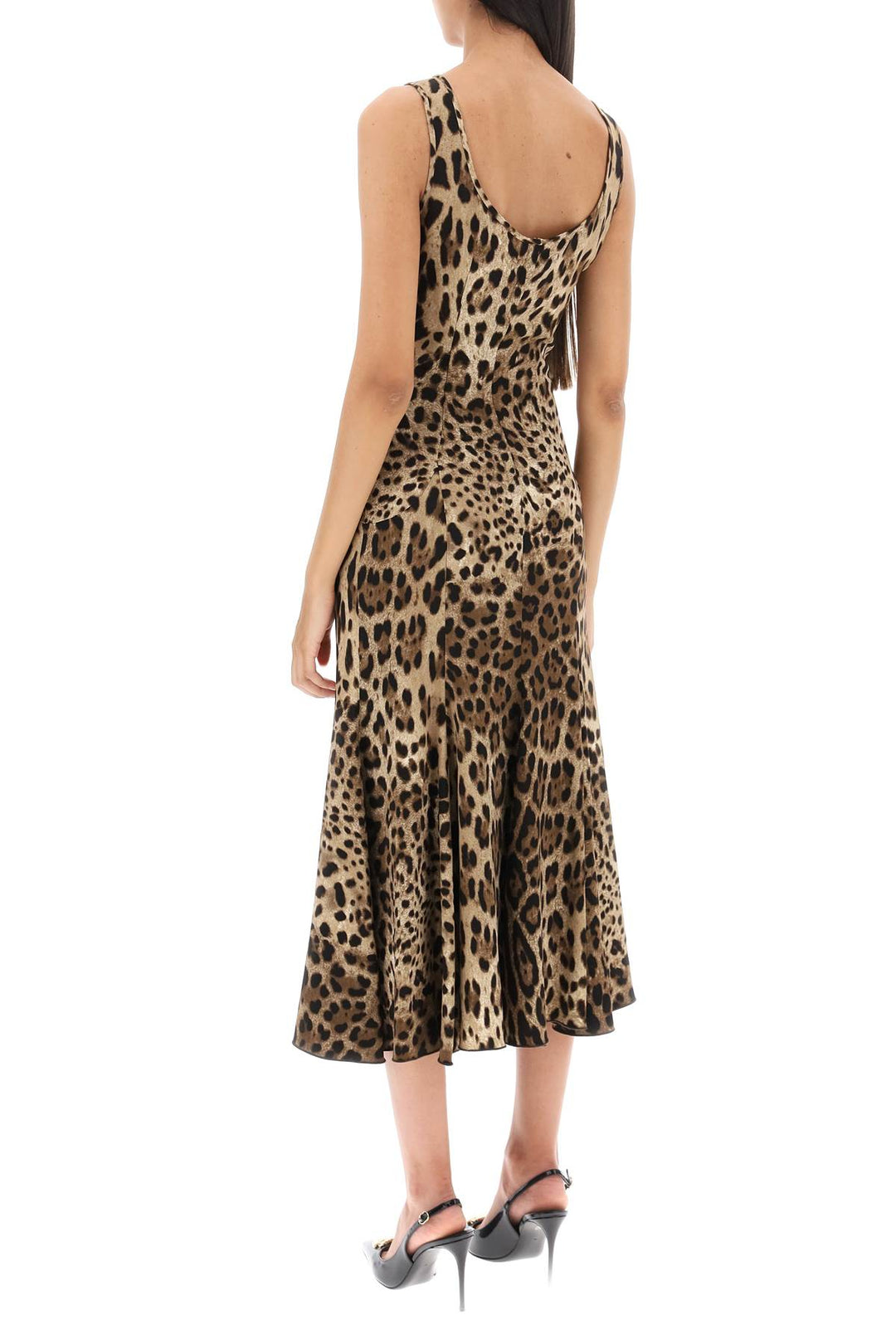 Leopard Print Jersey Midi Dress - Dolce & Gabbana - Women