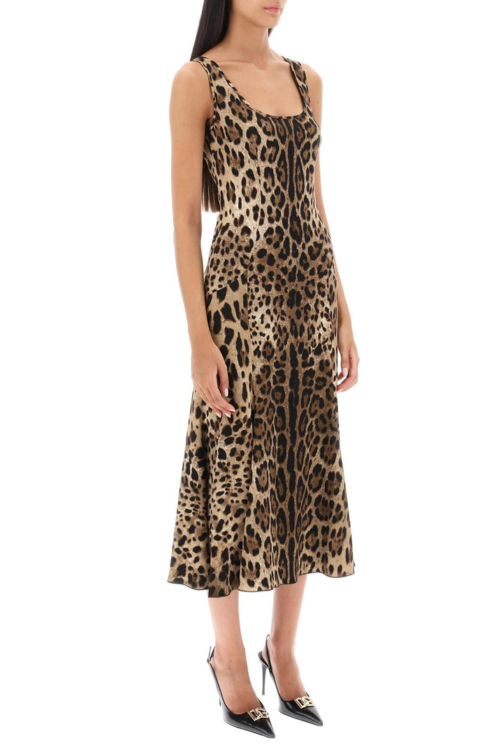 Leopard Print Jersey Midi Dress - Dolce & Gabbana - Women