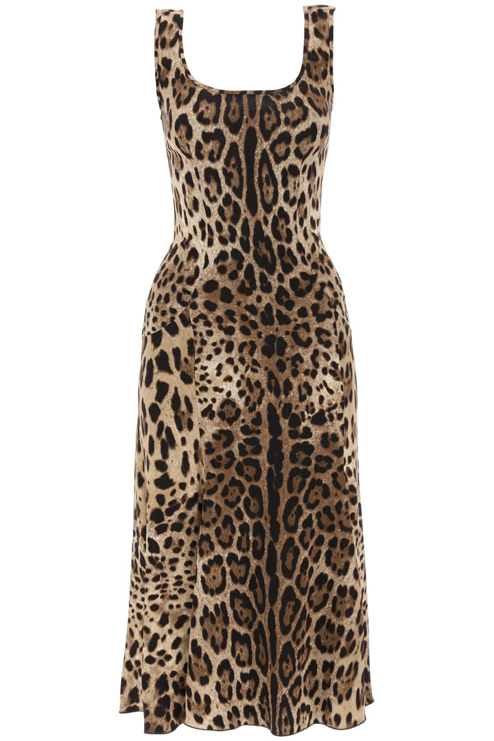 Leopard Print Jersey Midi Dress - Dolce & Gabbana - Women