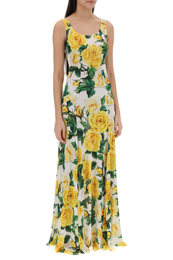 Maxi Abito Con Stampa Rose - Dolce & Gabbana - Women