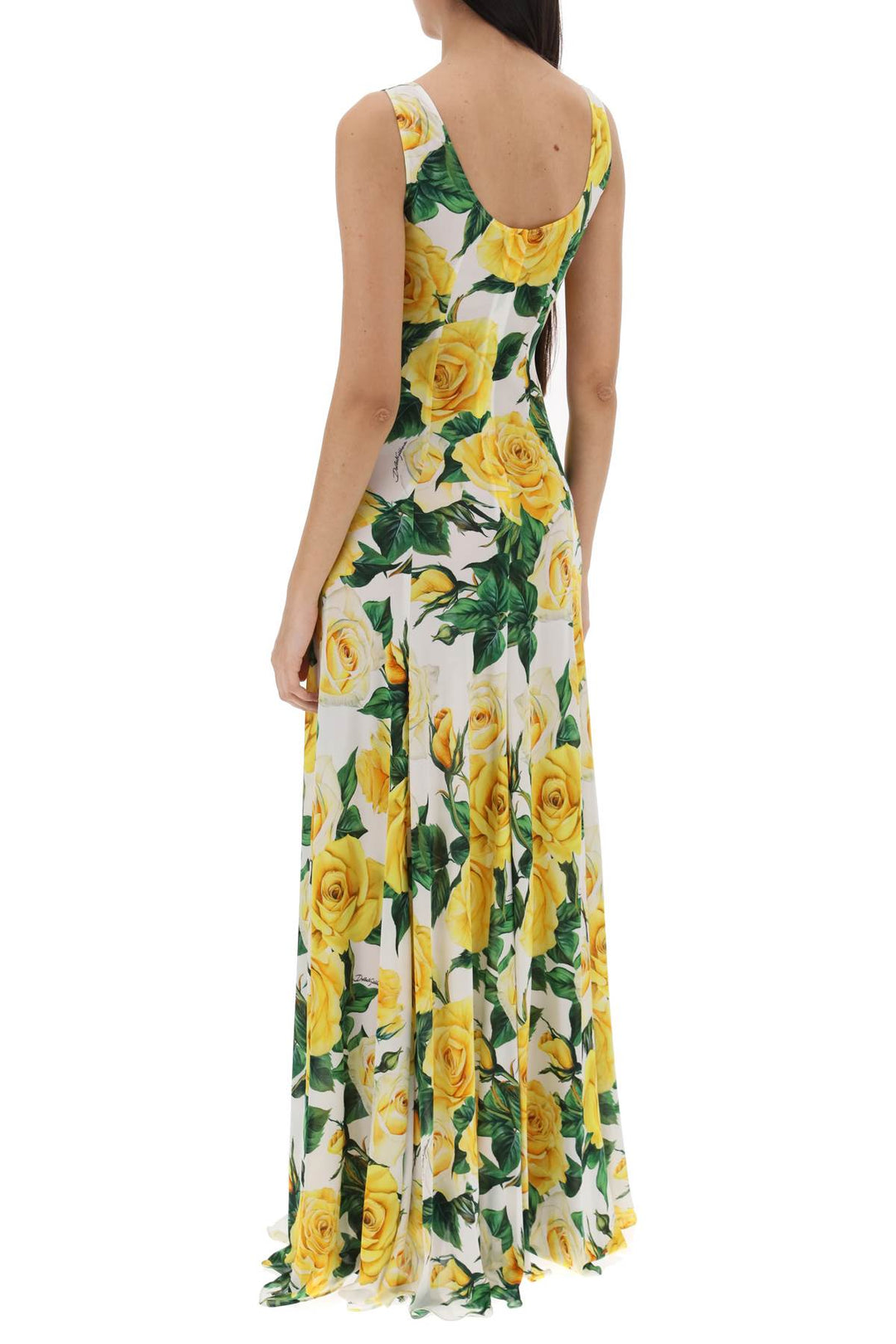 Maxi Abito Con Stampa Rose - Dolce & Gabbana - Women