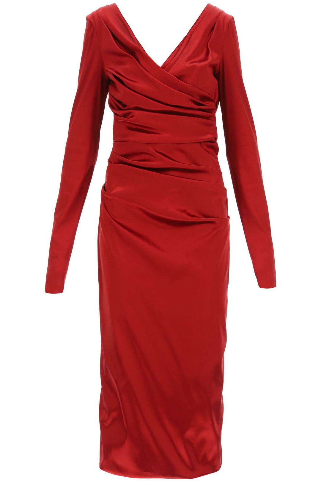 Draped Dress In Satin - Dolce & Gabbana - Women