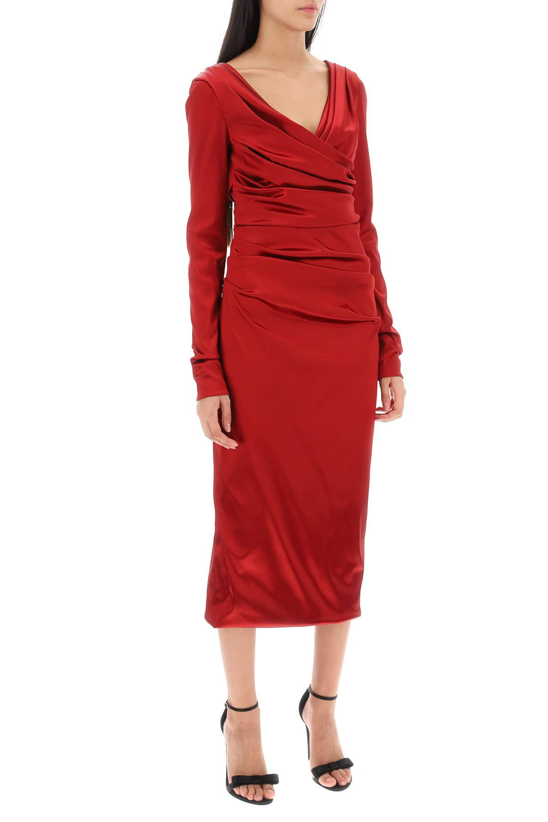 Draped Dress In Satin - Dolce & Gabbana - Women