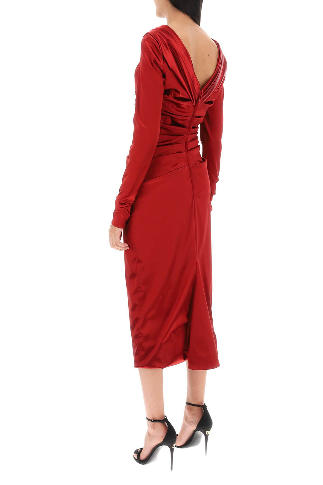 Draped Dress In Satin - Dolce & Gabbana - Women