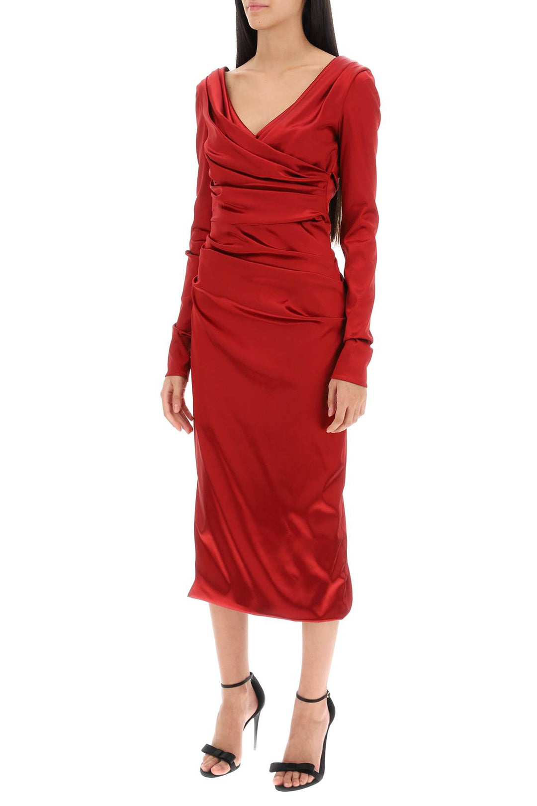 Draped Dress In Satin - Dolce & Gabbana - Women