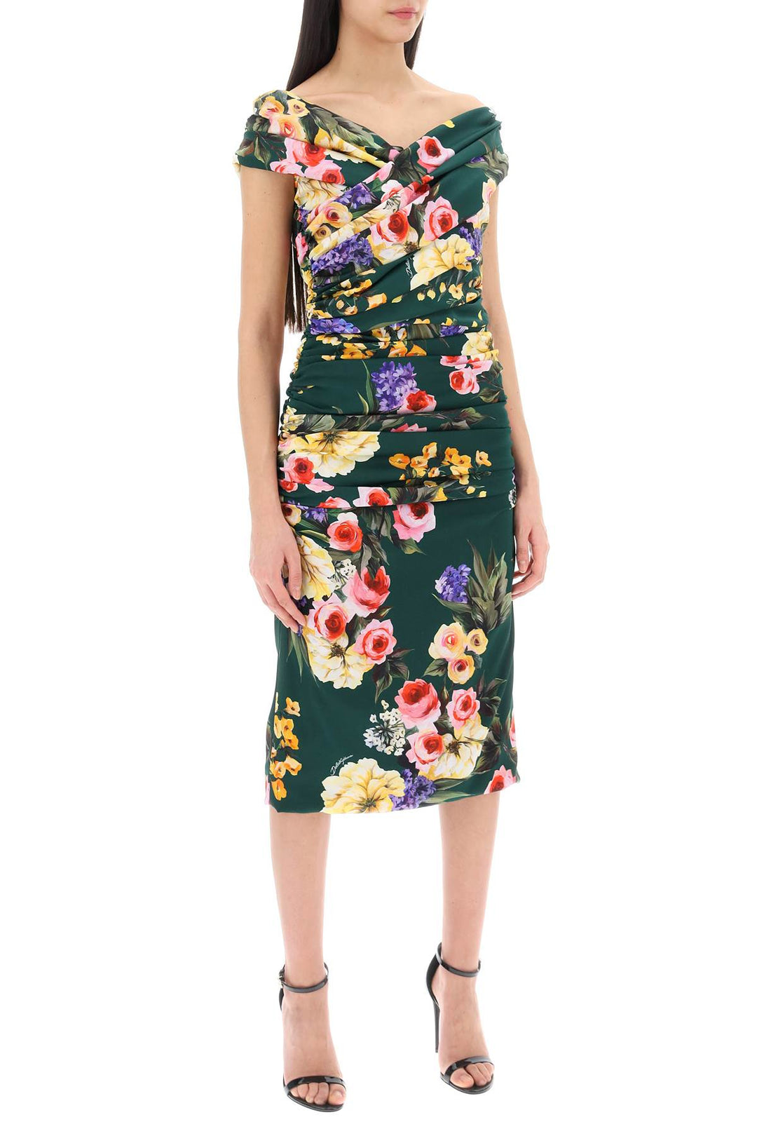 Rose Garden Draped Midi Dress - Dolce & Gabbana - Women