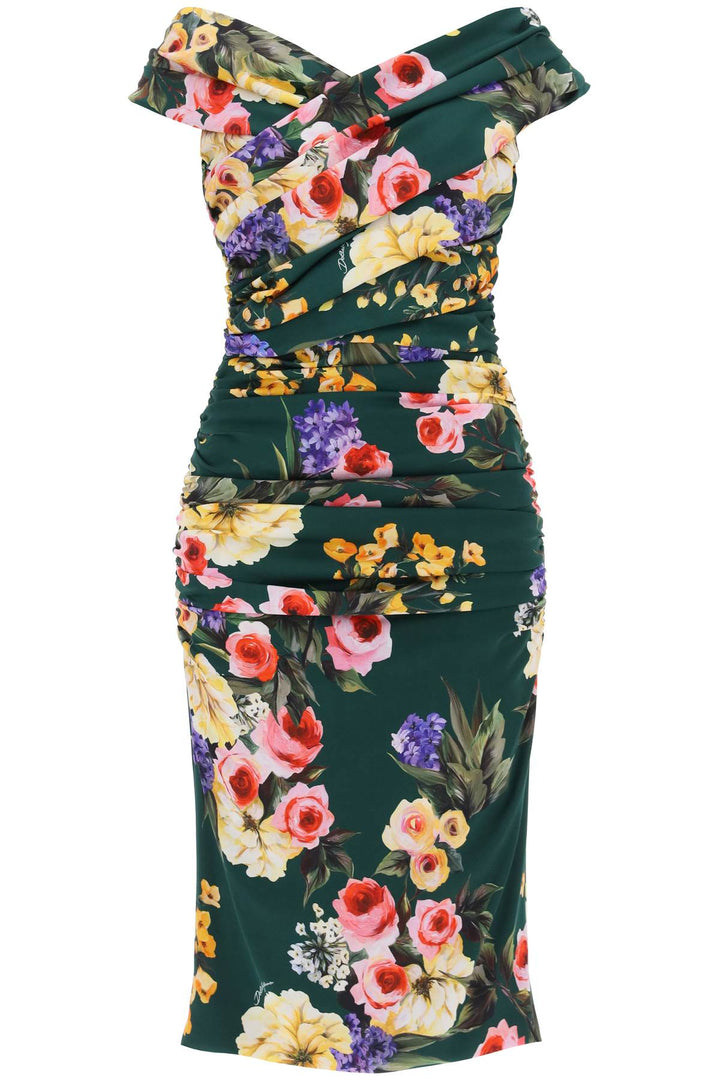 Rose Garden Draped Midi Dress - Dolce & Gabbana - Women