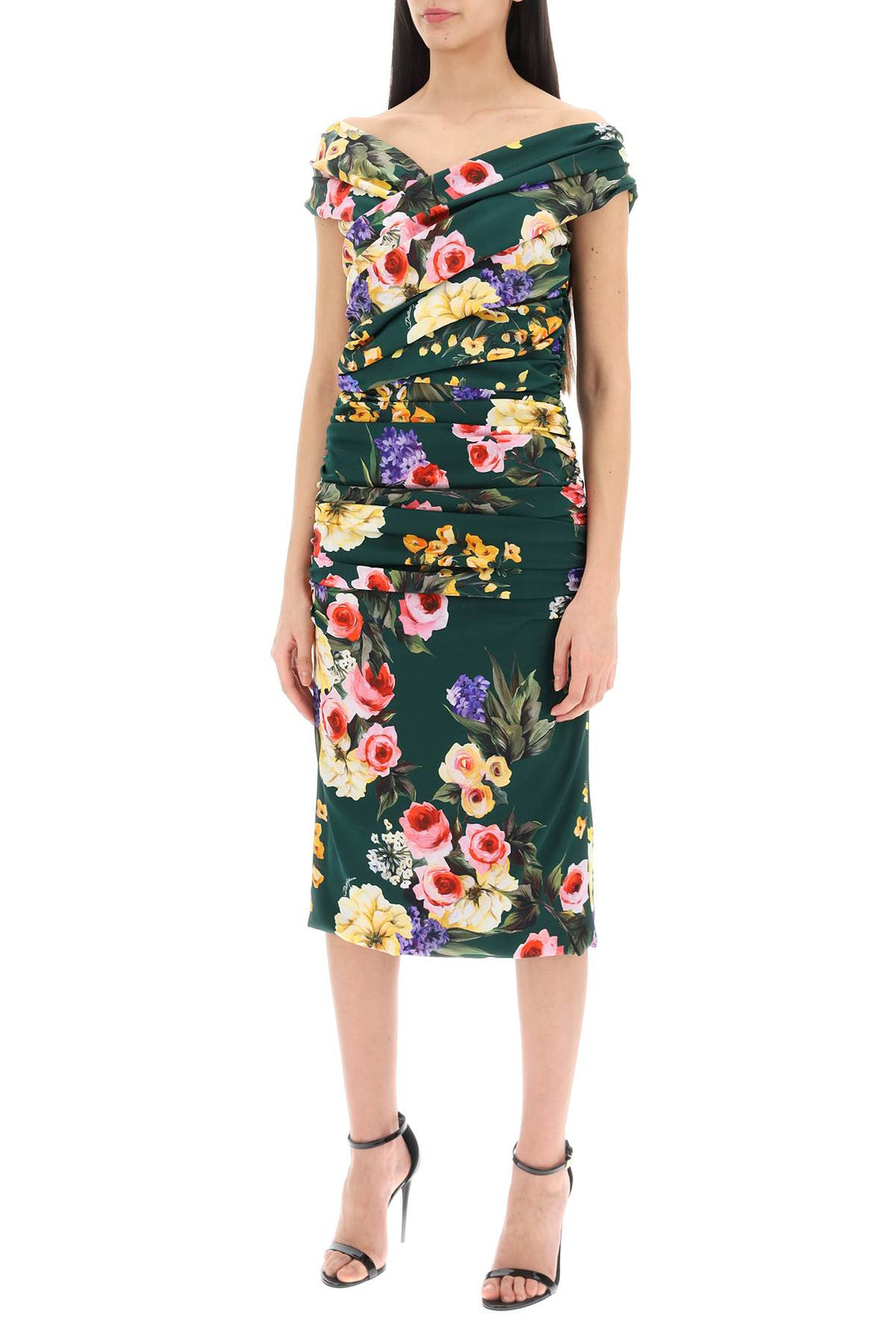 Rose Garden Draped Midi Dress - Dolce & Gabbana - Women