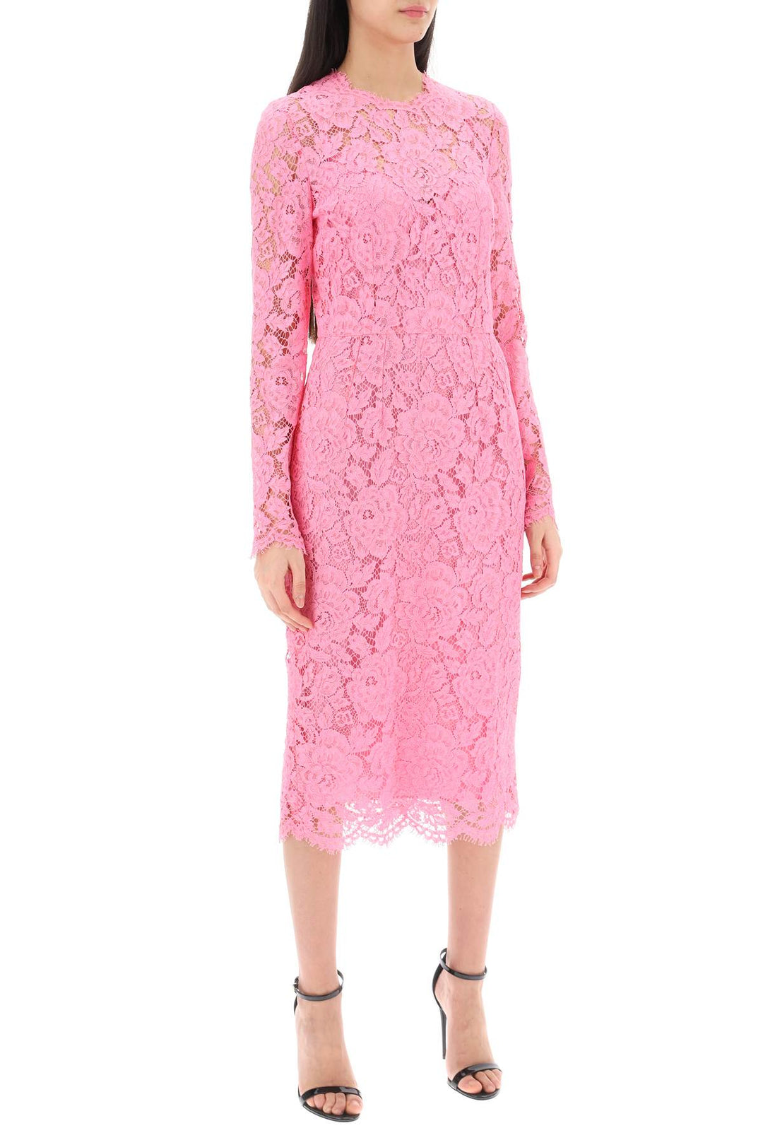 Midi Dress In Floral Cordonnet Lace - Dolce & Gabbana - Women