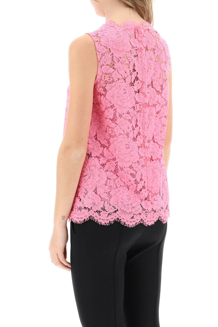 Branded Stretch Lace Top - Dolce & Gabbana - Women