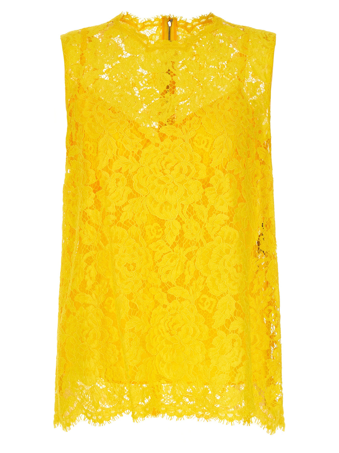 Lace Top Tops Yellow