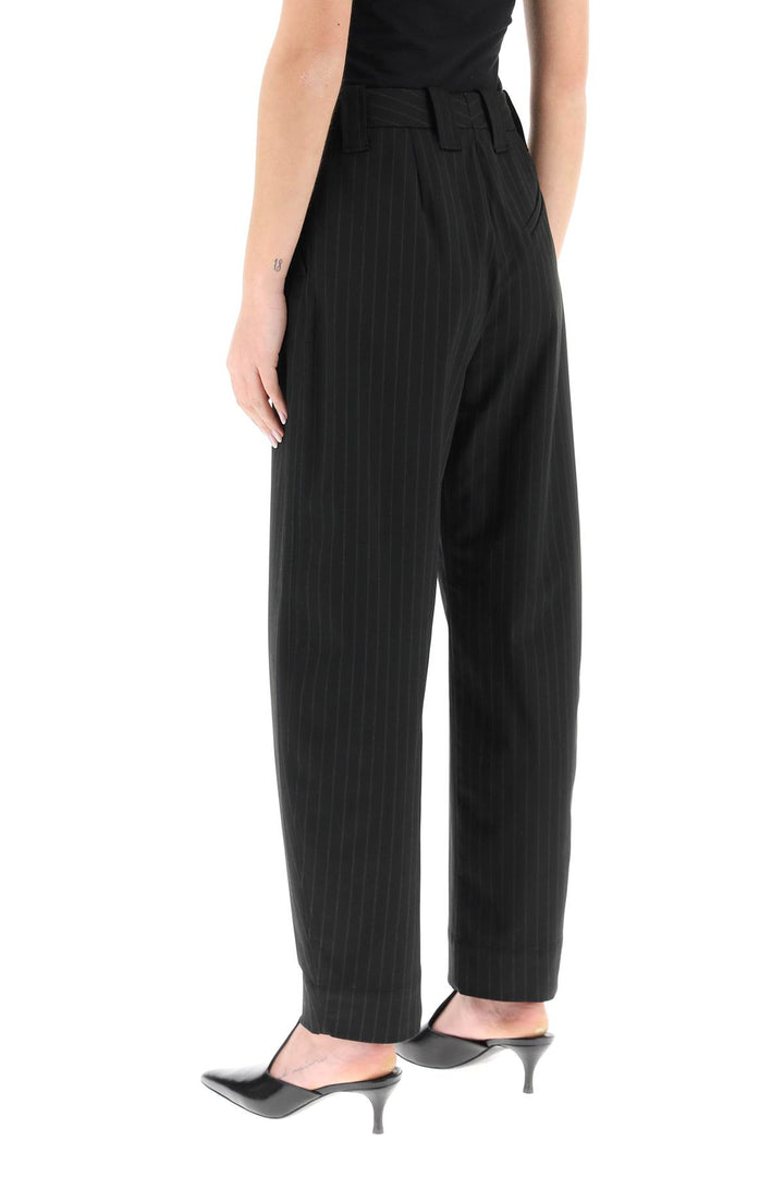 Pinstriped Carrot Pants - Ganni - Women