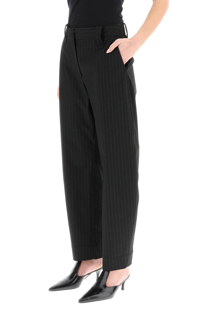 Pinstriped Carrot Pants - Ganni - Women