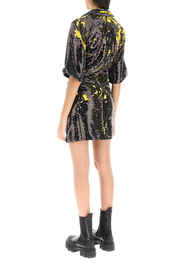 Bicolor Mini Sequined Dress - Ganni - Women