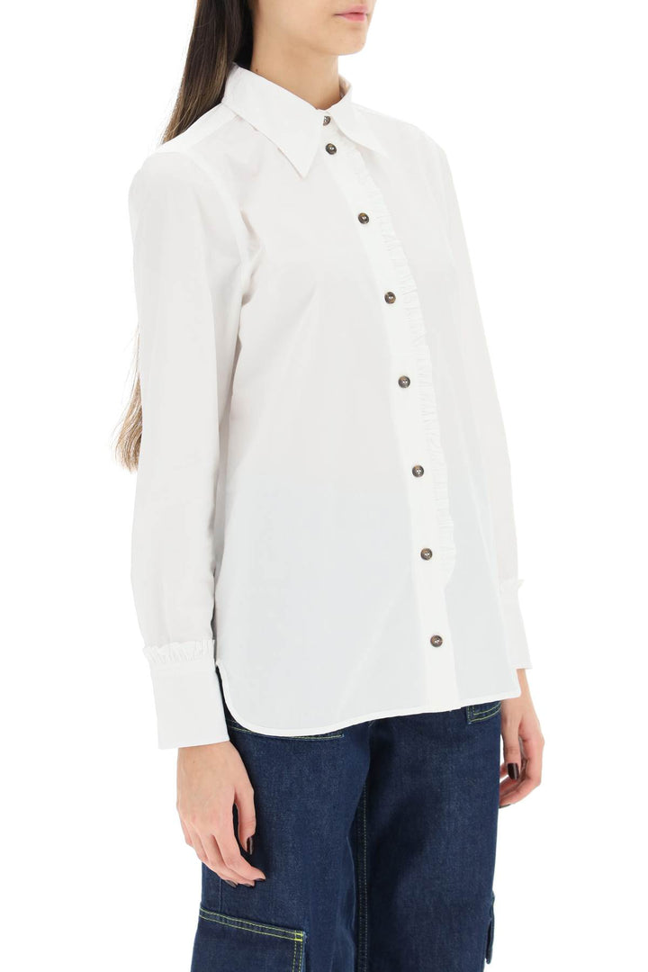 Ruffled Organic Cotton Shirt - Ganni - Women