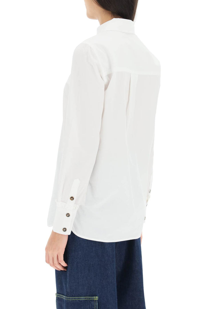 Ruffled Organic Cotton Shirt - Ganni - Women