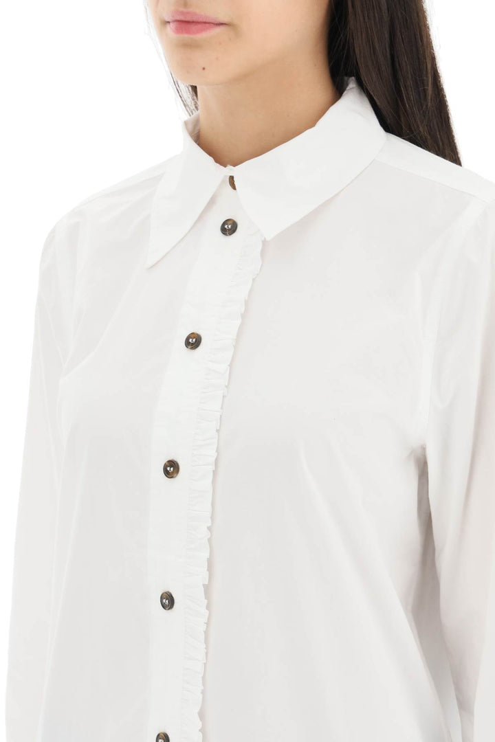 Ruffled Organic Cotton Shirt - Ganni - Women