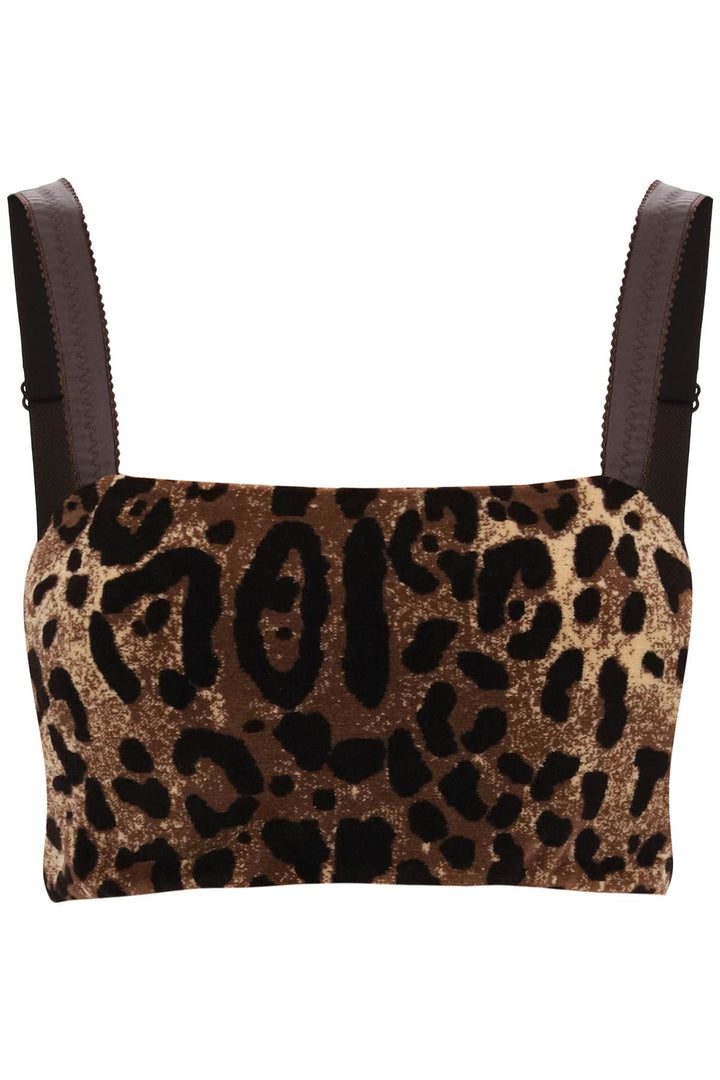 Leopard Chenille Cropped Top - Dolce & Gabbana - Women