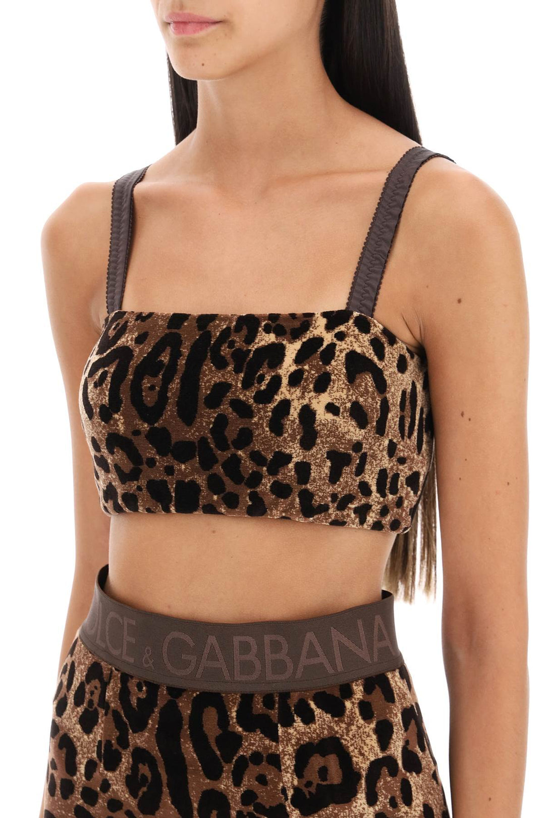 Leopard Chenille Cropped Top - Dolce & Gabbana - Women