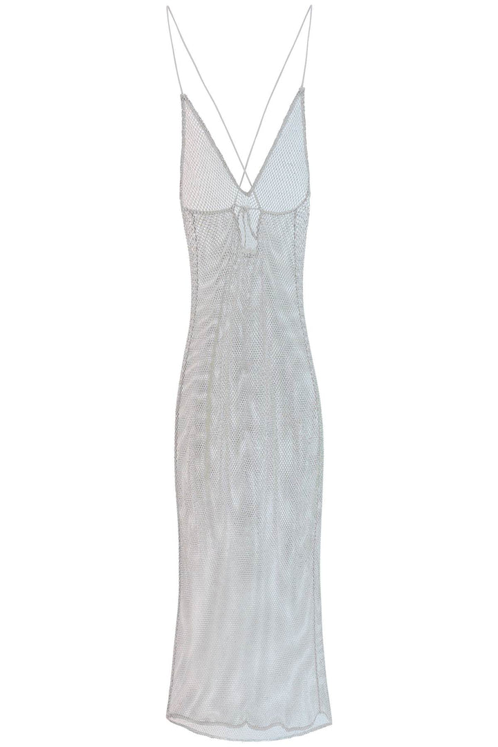 Long Mesh Dress With Crystals - Ganni - Women