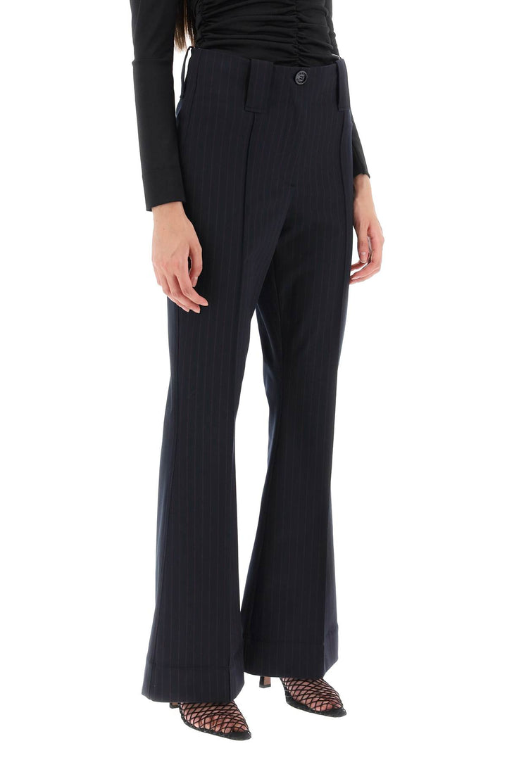 Stretch Pinstriped Pants - Ganni - Women