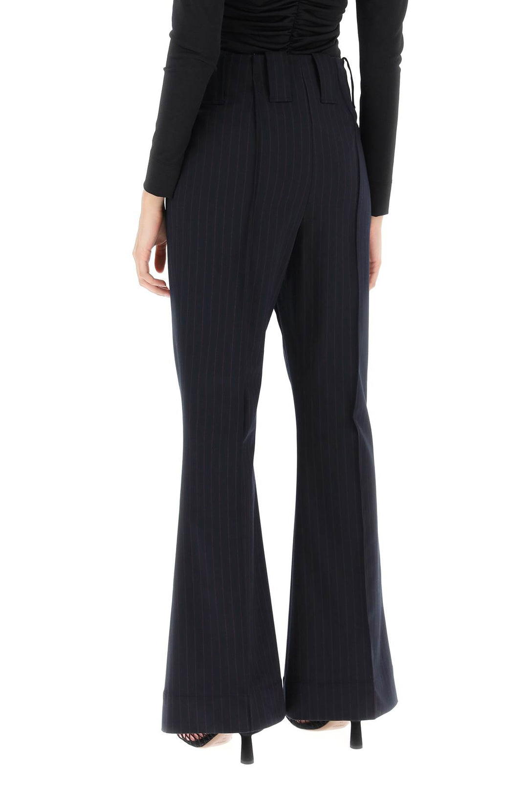 Stretch Pinstriped Pants - Ganni - Women