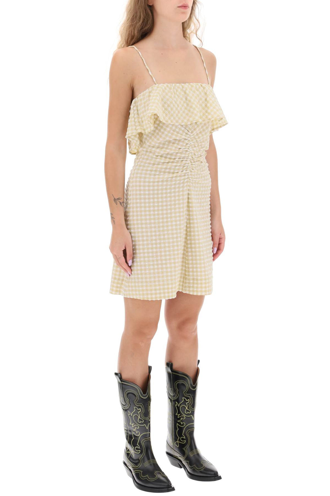 Gingham Motif Dress - Ganni - Women