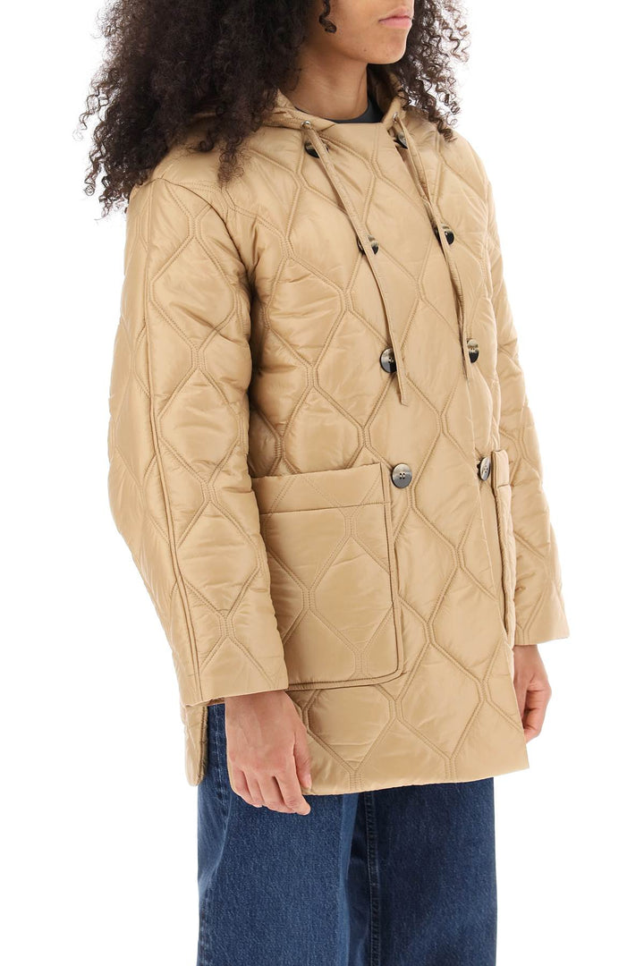 Hooded Quilted Jacket - Ganni - Women