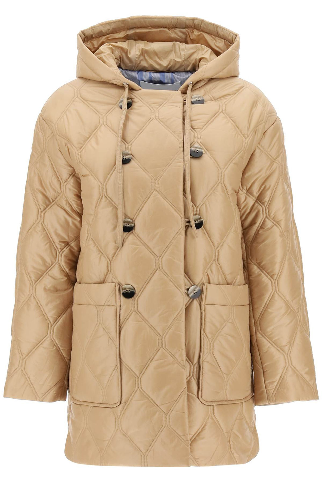 Hooded Quilted Jacket - Ganni - Women