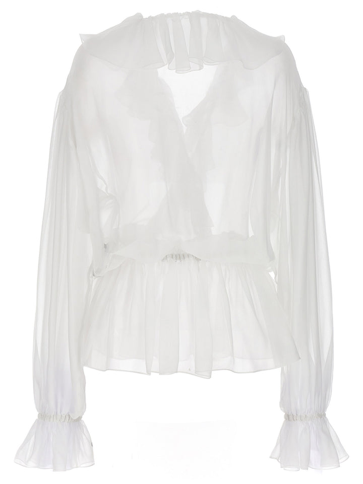 Ruffle Blouse Shirt, Blouse White