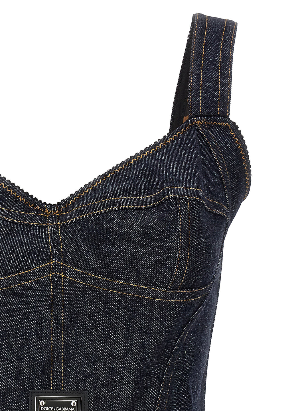 Denim Corset Top Tops Blue