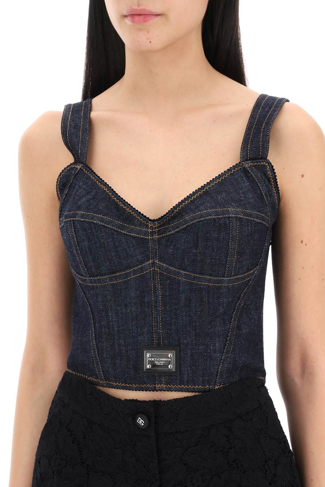 Denim Bustier Top - Dolce & Gabbana - Women