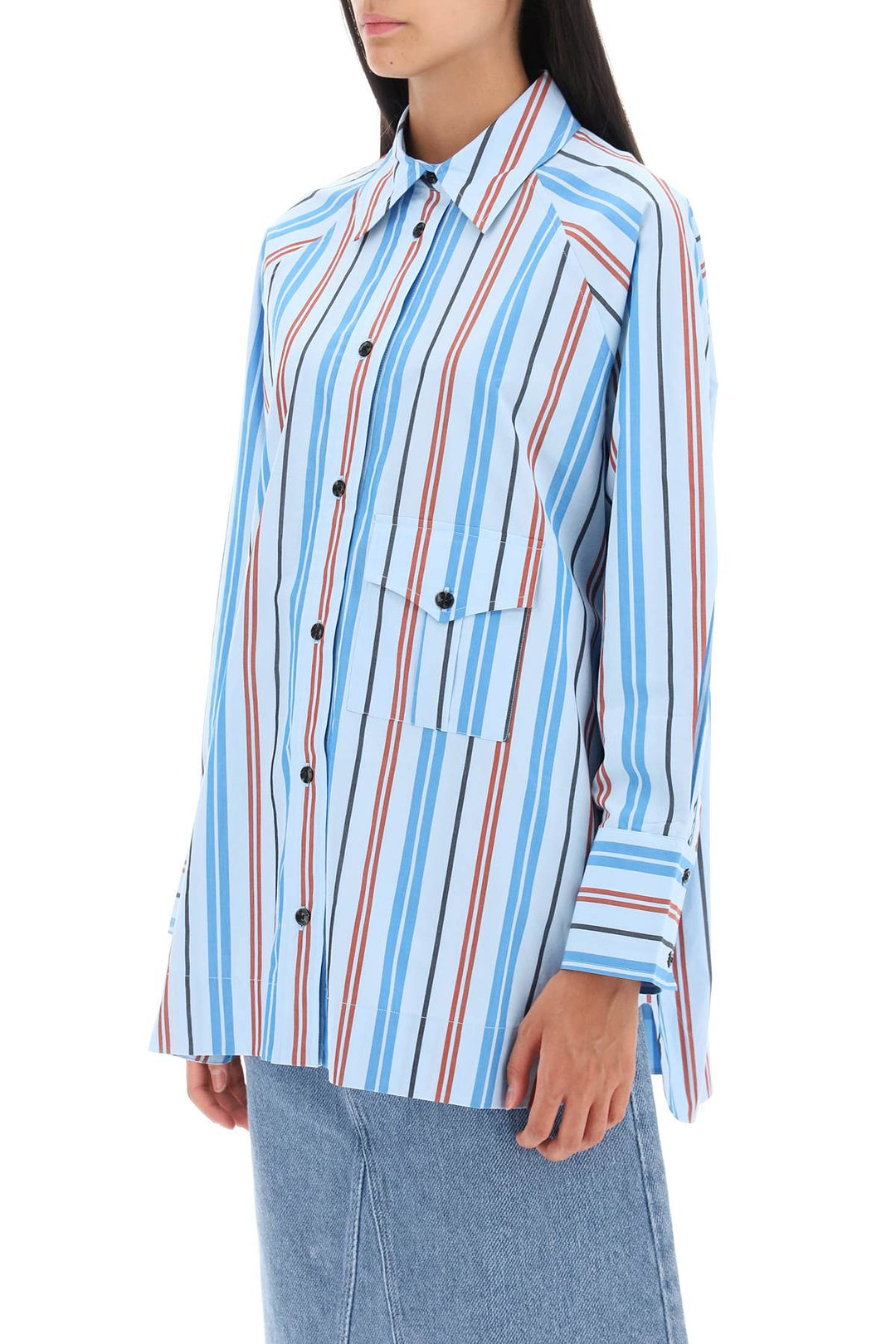 Oversized Striped Shirt - Ganni - Women