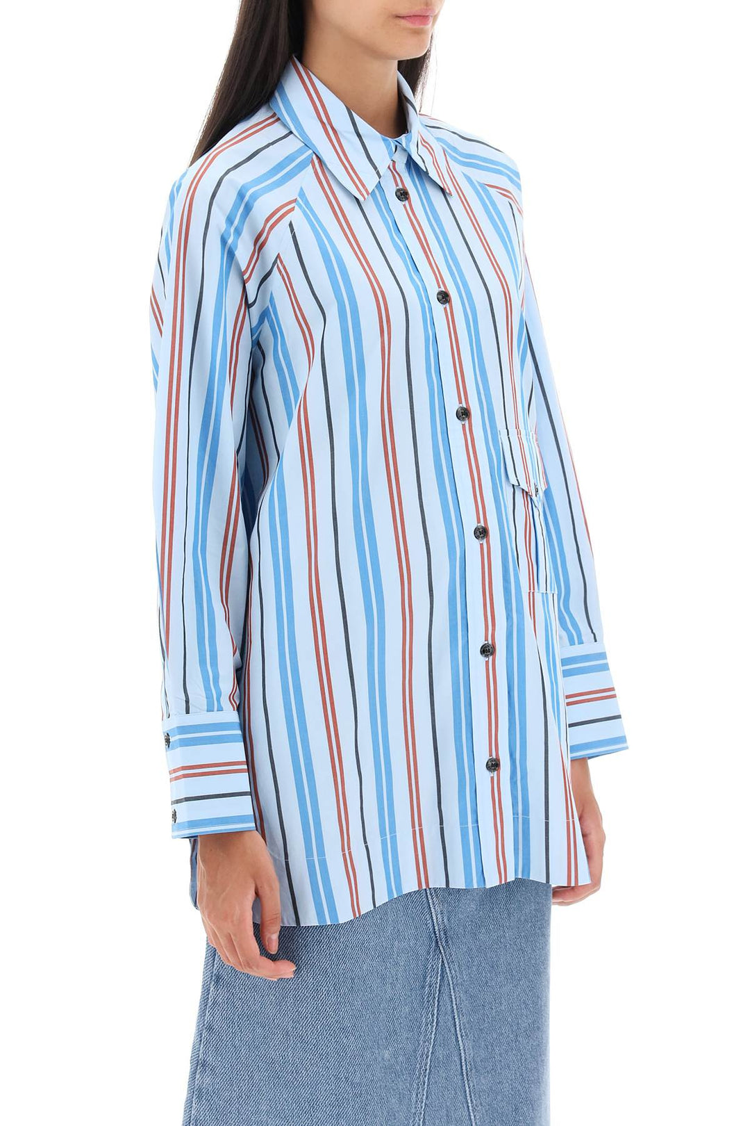 Oversized Striped Shirt - Ganni - Women