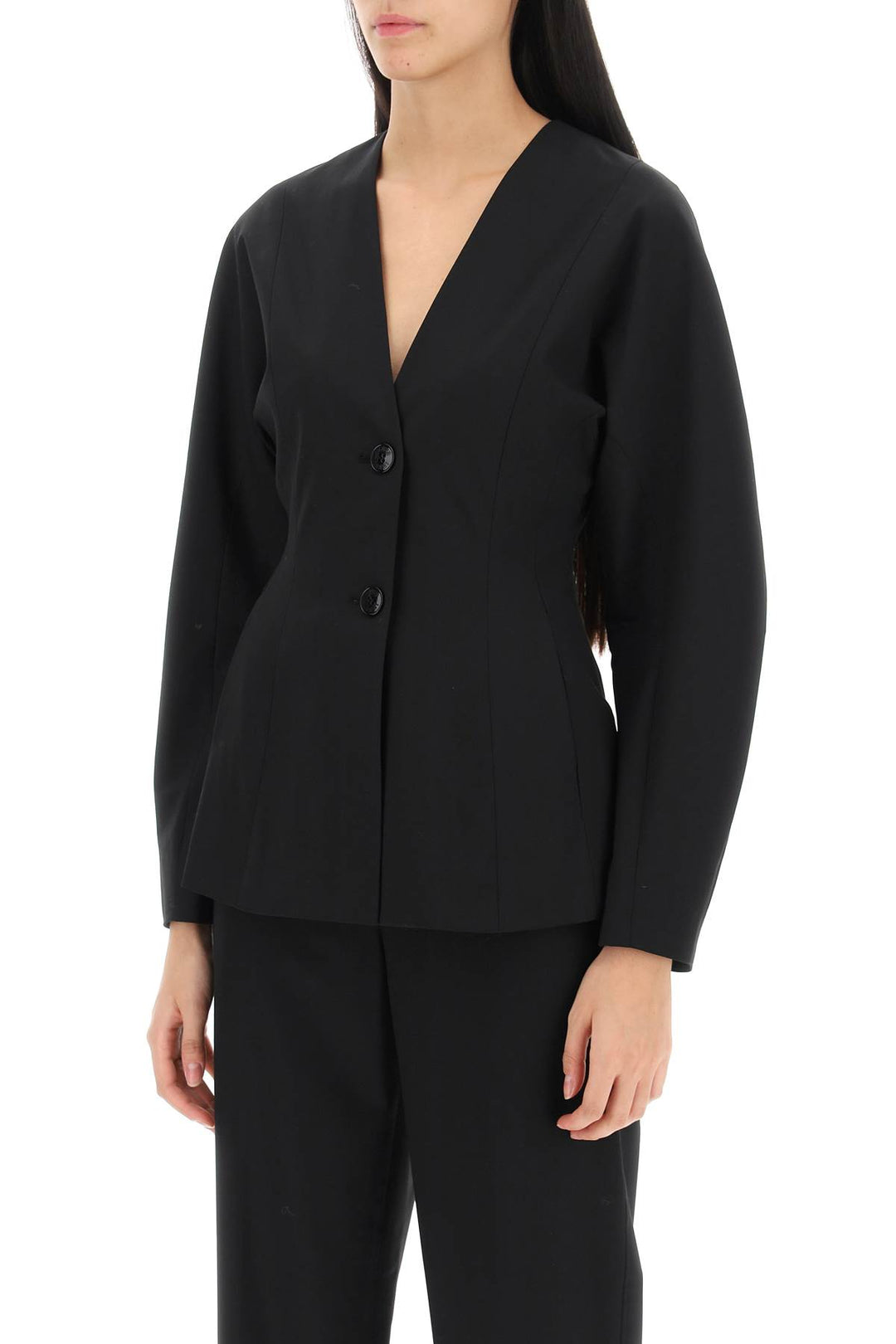 Shaped Jacket With Curved Sleeves - Ganni - Women