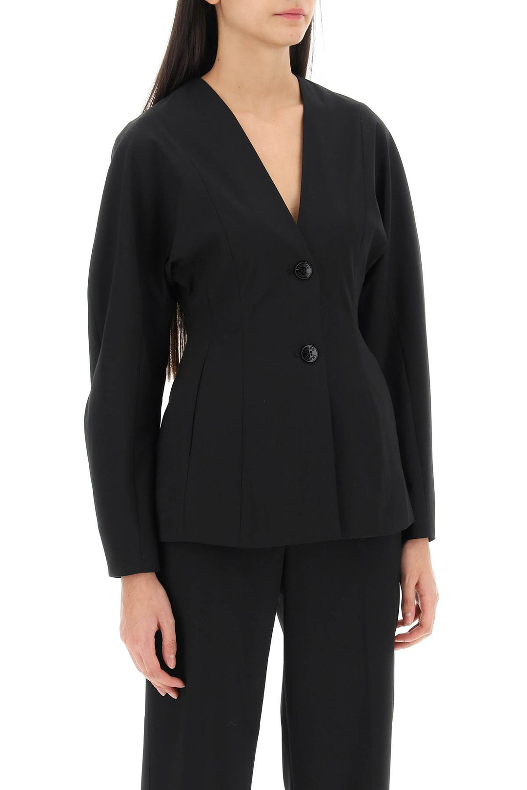 Shaped Jacket With Curved Sleeves - Ganni - Women