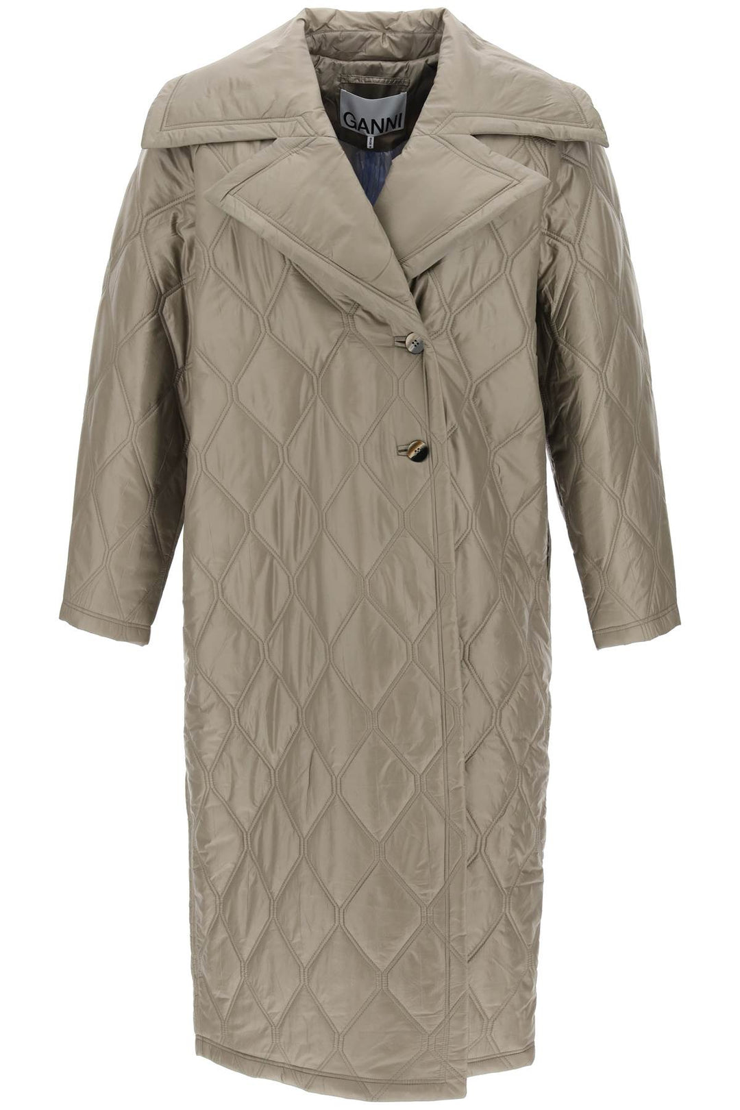 Quilted Oversized Coat - Ganni - Women