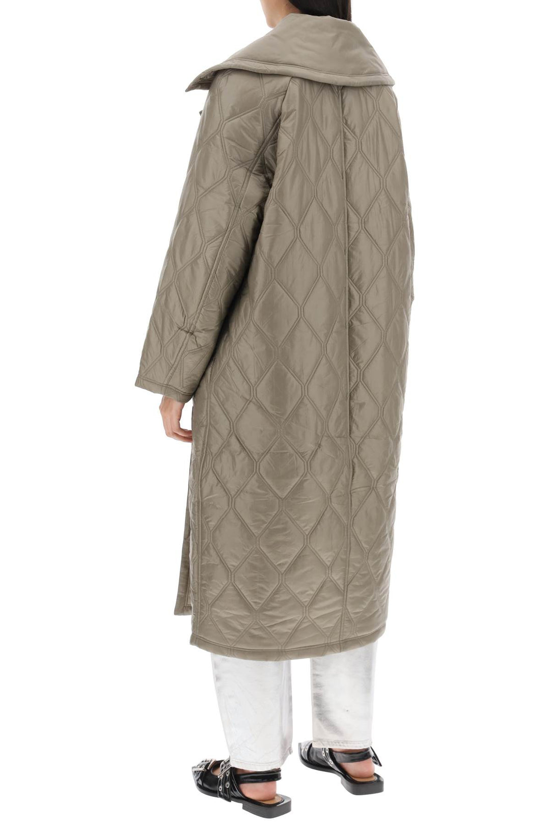 Quilted Oversized Coat - Ganni - Women