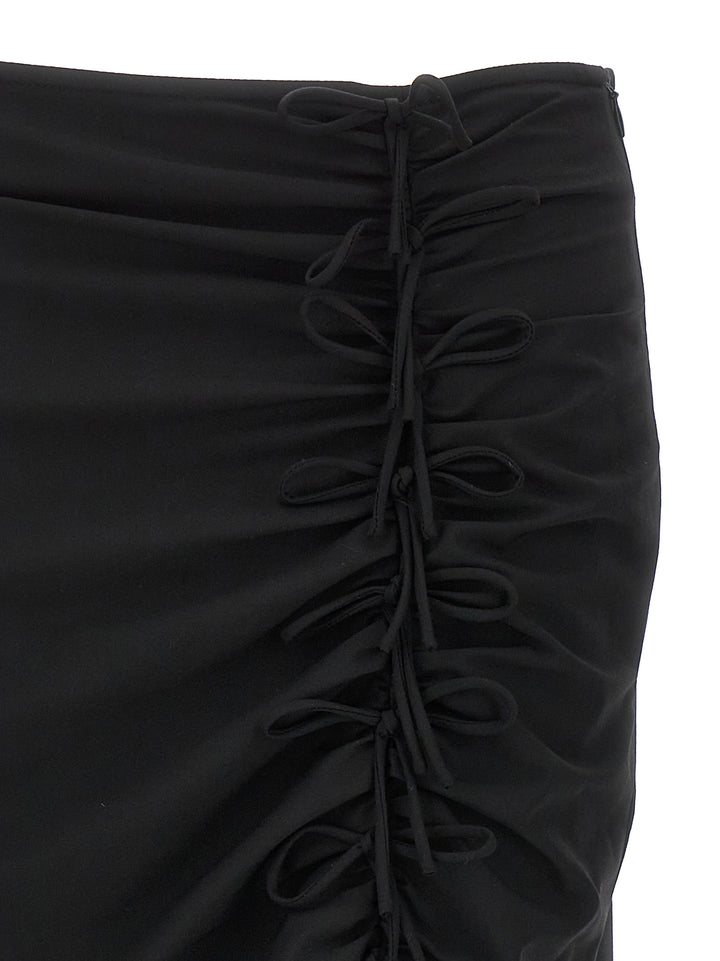 Midi Bow Skirt Skirts Black