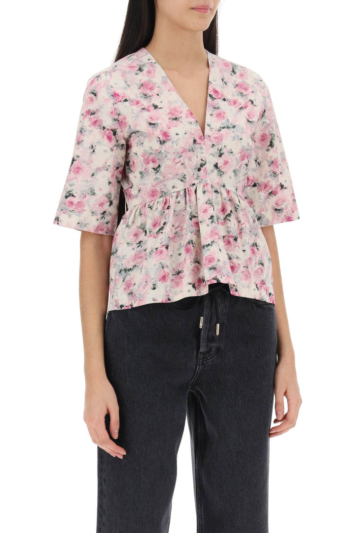 Floral Peplum Blouse - Ganni - Women