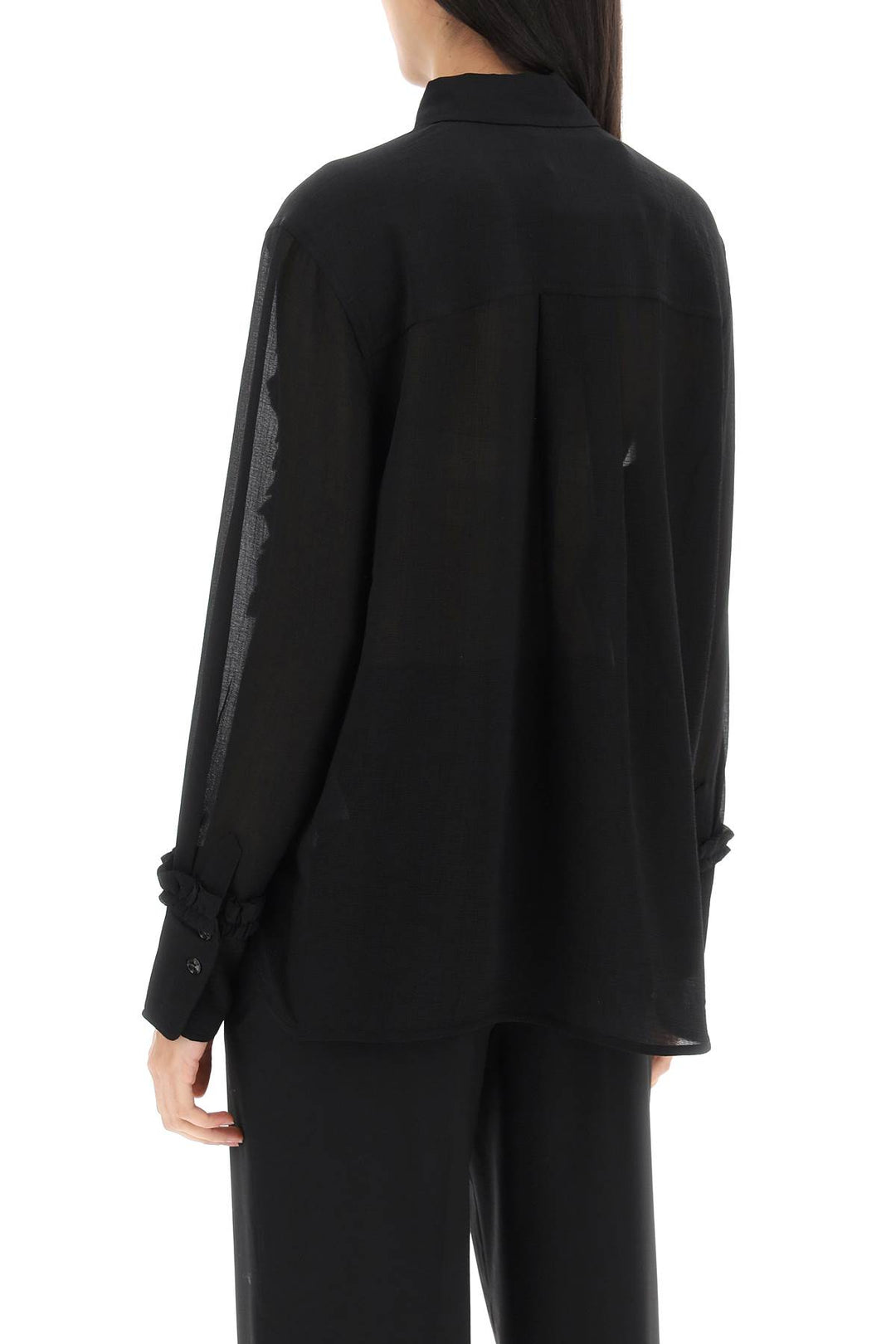 Ruffled Chiffon Shirt - Ganni - Women