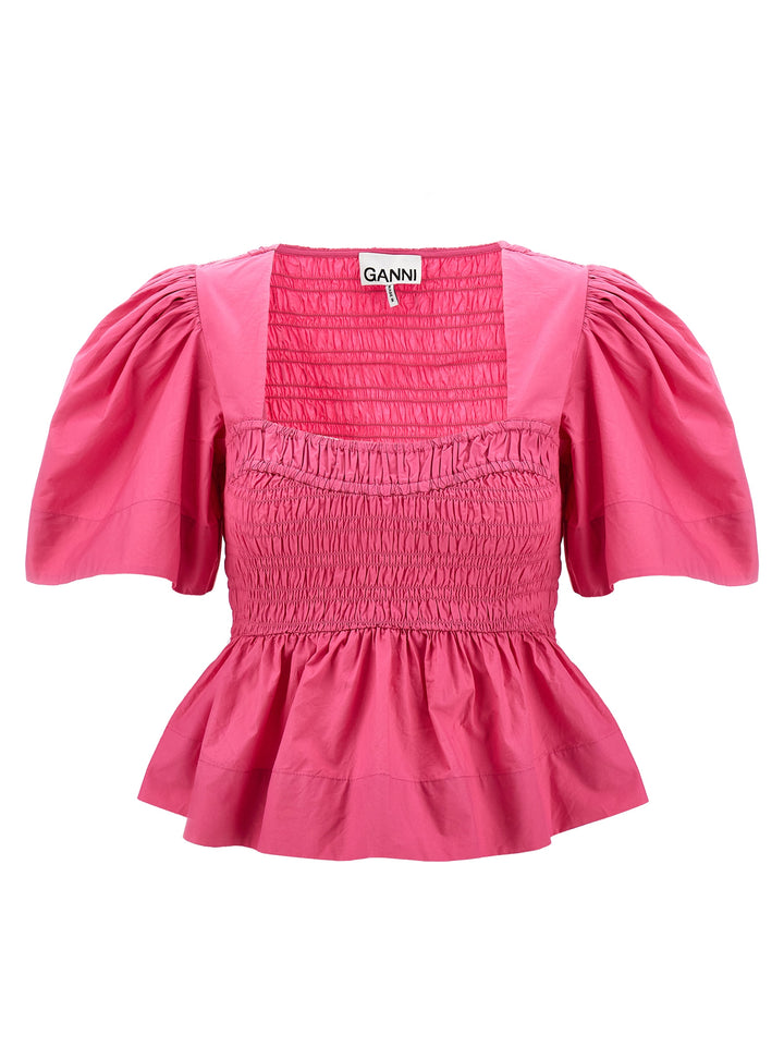 Smock Stitch Top Tops Fuchsia