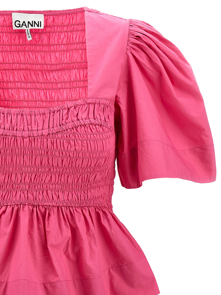 Smock Stitch Top Tops Fuchsia