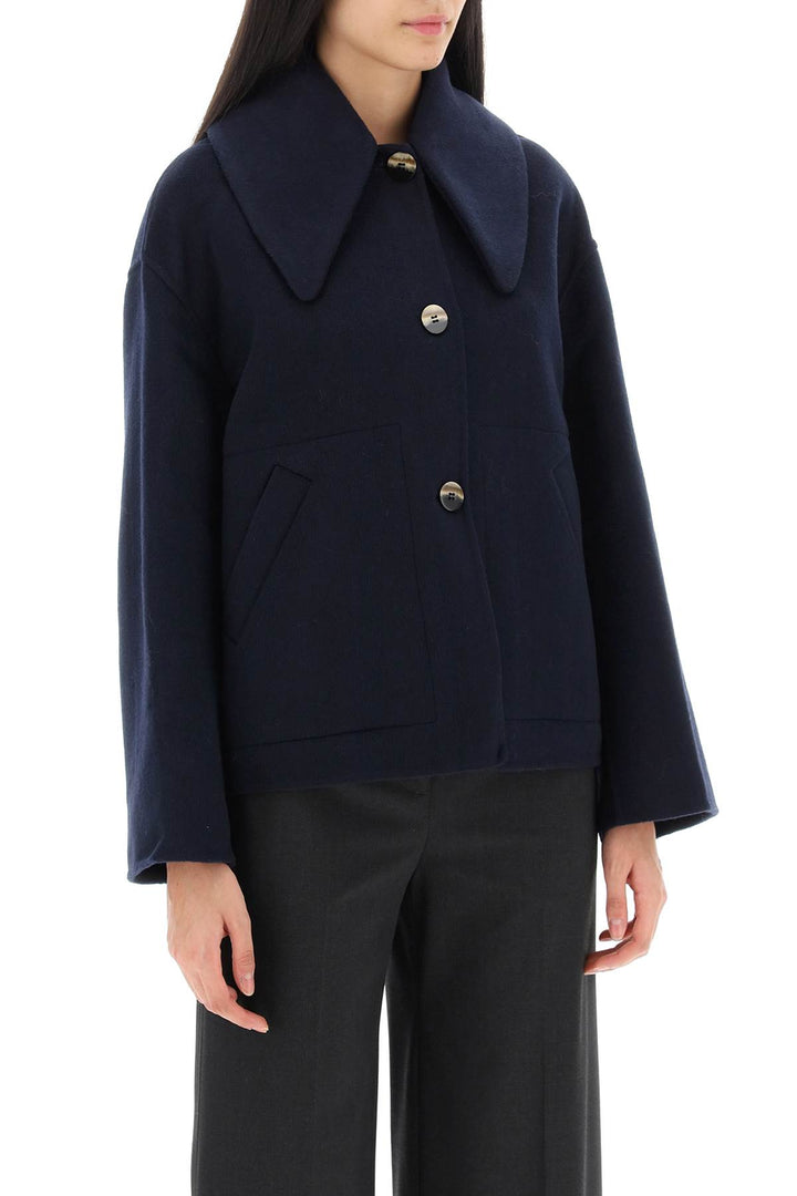 Peacoat With Maxi Collar - Ganni - Women