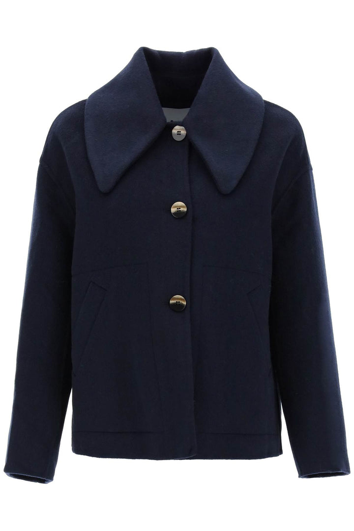 Peacoat With Maxi Collar - Ganni - Women