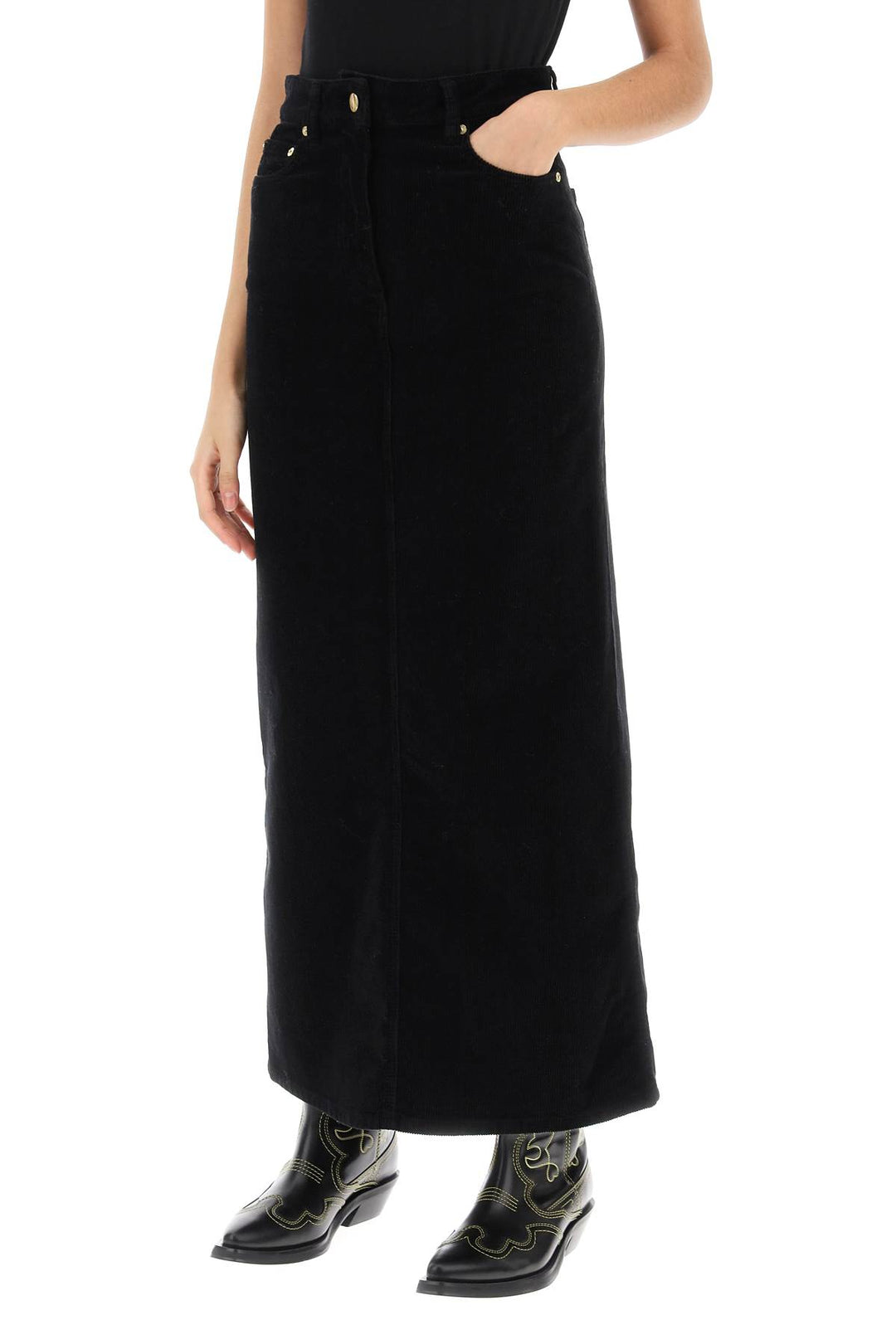 Corduroy Column Skirt - Ganni - Women