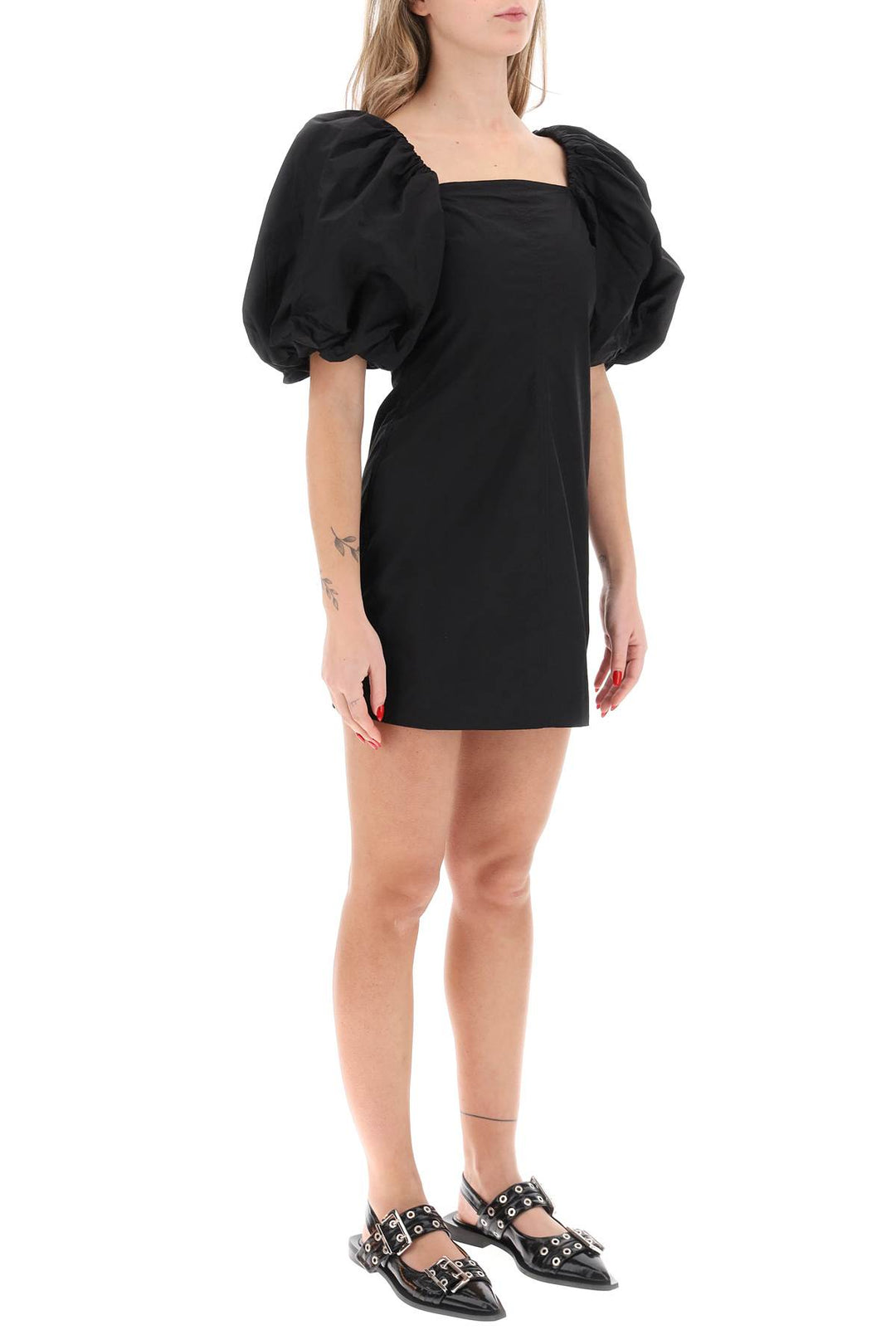 Mini Dress With Balloon Sleeves - Ganni - Women