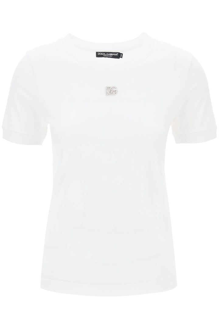 T Shirt Logo Dg Crystal - Dolce & Gabbana - Women