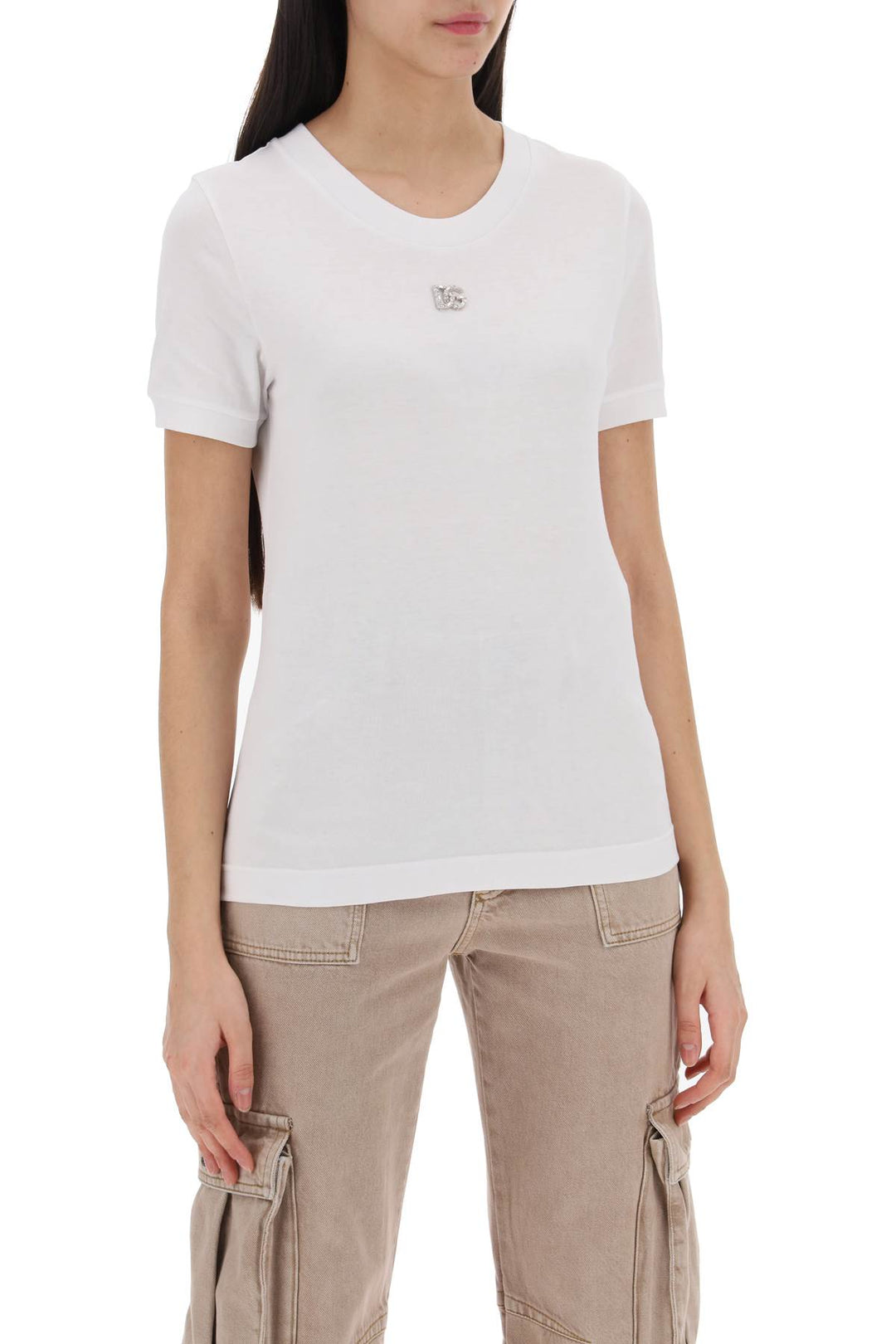 T Shirt Logo Dg Crystal - Dolce & Gabbana - Women