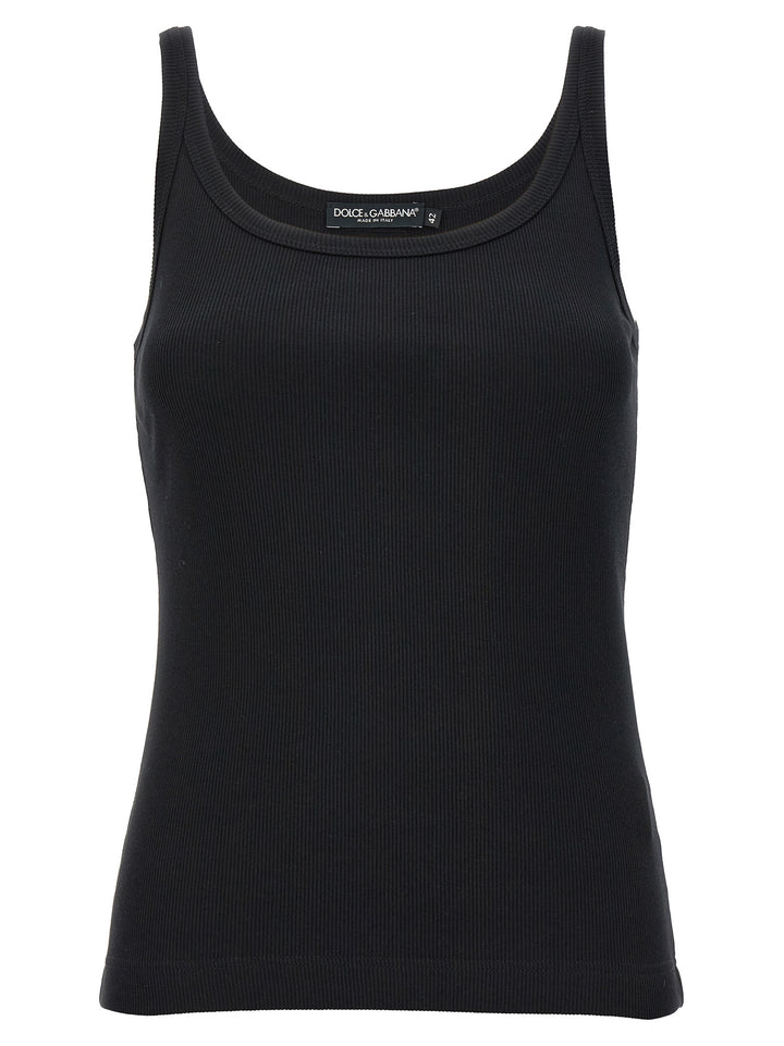 Dolce & Gabbana Ribbed Tank Top Tops - Black | dcd1d1d7273a74c51bd9eb02a2c31e3d49447d7f